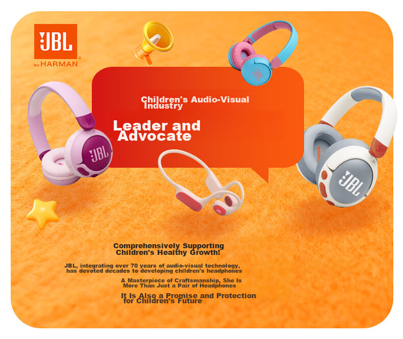 JBL JR300 Kids Wired Over-Ear Headphones 3.5mm Jack Safe Volume Protection Hearing Online Class Parent-Child Education Educational Children Back-to-School Gift Bright Red 3