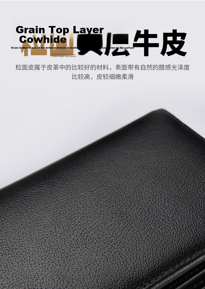 Hush Puppies Men's Genuine Leather Casual Long Wallet Multi-Card Holder Birthday Gift Practical Wallet for Boyfriend 5