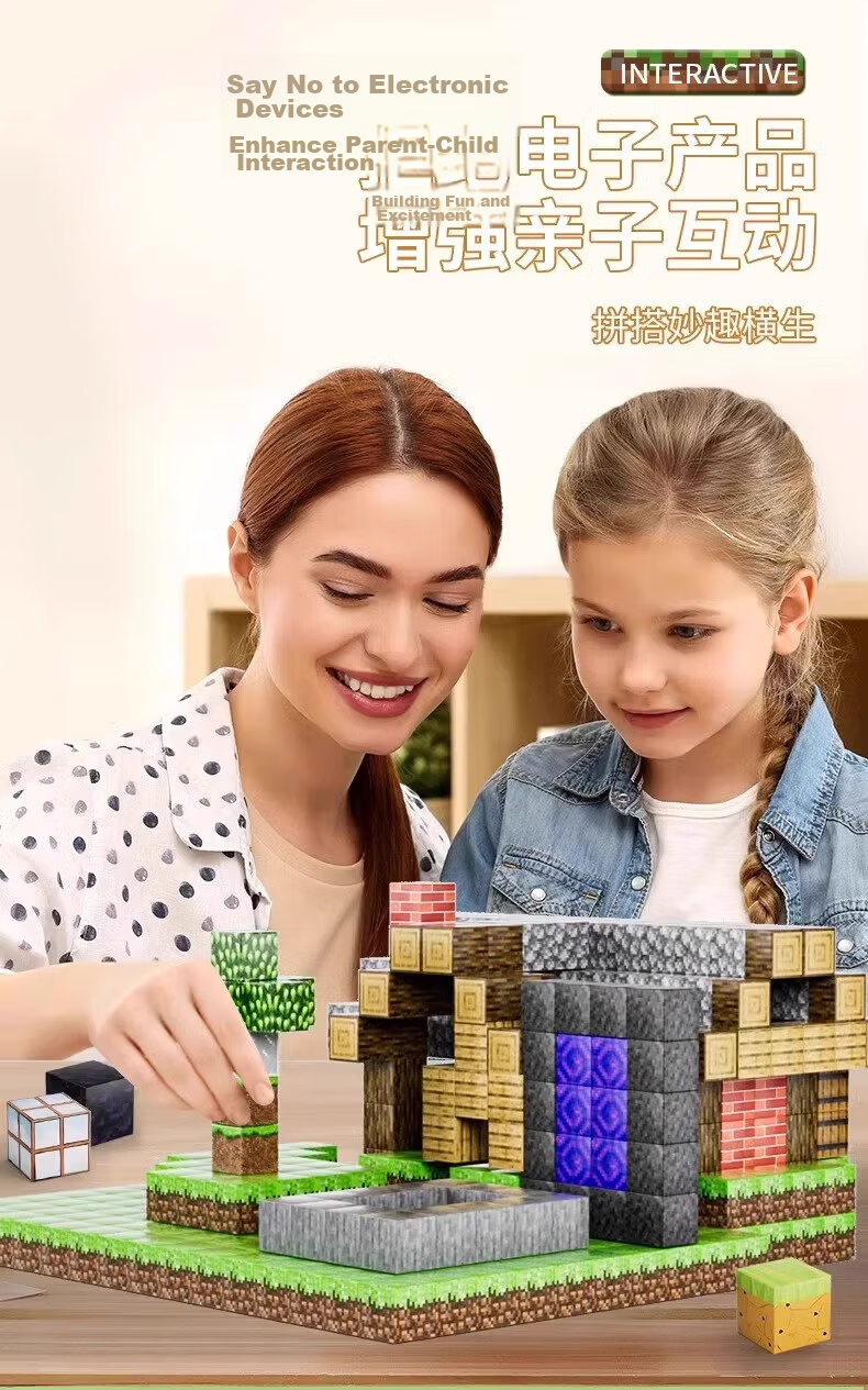 JEPPE Minecraft Magnetic Building Blocks Large Particle Storage Box Boys Girls Kids Toy Gift 5