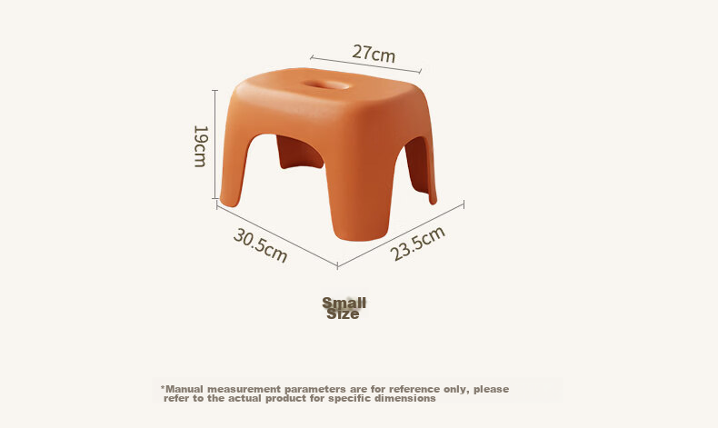 Youjialiangpin Plastic Small Stool, Durable And Non-Slip Household Low Stool, Bathroom Children's Bathing Stool, Small Orange Color 3