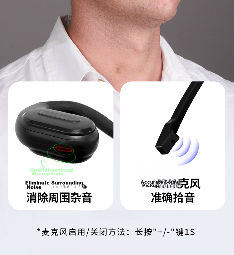Masentek G9 Wireless Bluetooth Earphones Open-Ear Hook Style Dual Microphone Bone Conduction Concept Neckband Noise-Cancelling Sports Running Music Gaming 8