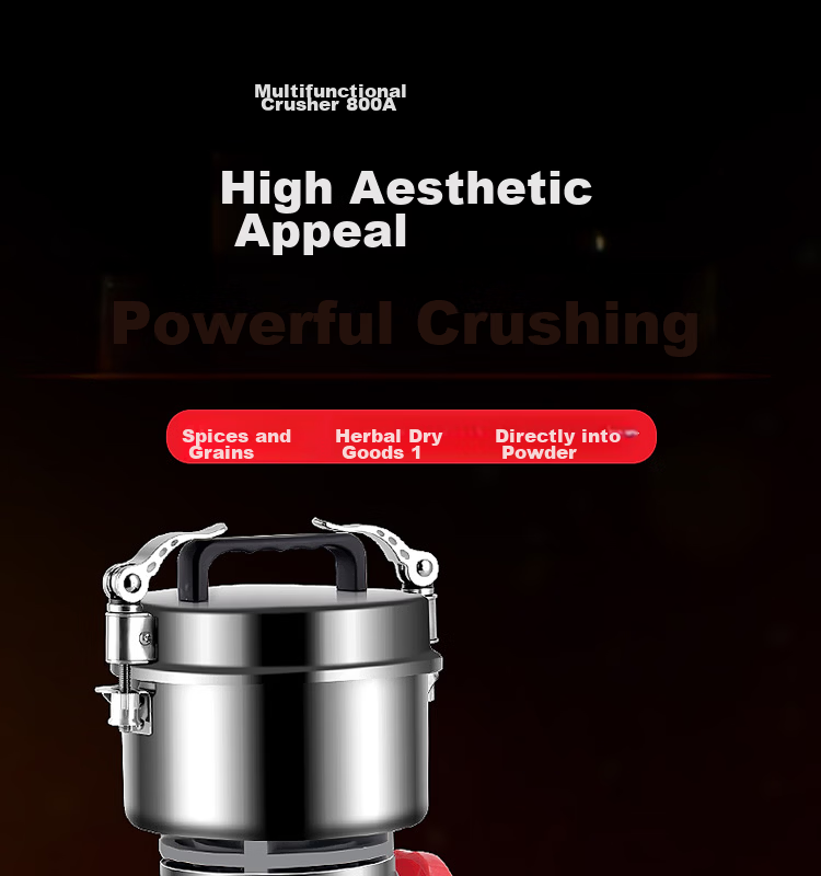 Baijie Stainless Steel Grinder Household Electric Powdering Machine Traditional Chinese Medicine Grinder BJ-800A 1