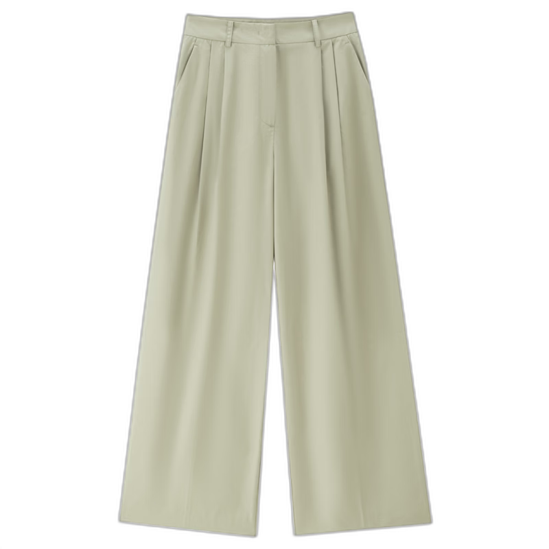 Giordano [Korean Celebrity Style] 2026 New Lyocell Cotton Pleated Wide-Leg Pants for Women 05415556