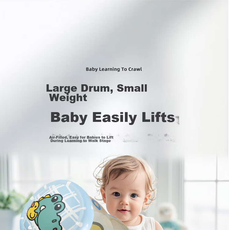 Kangbaique 1-3 Years Baby Crawling Toy Unisex Bell Guided Crawling Inflatable Drum Early Education Birthday Gift 8