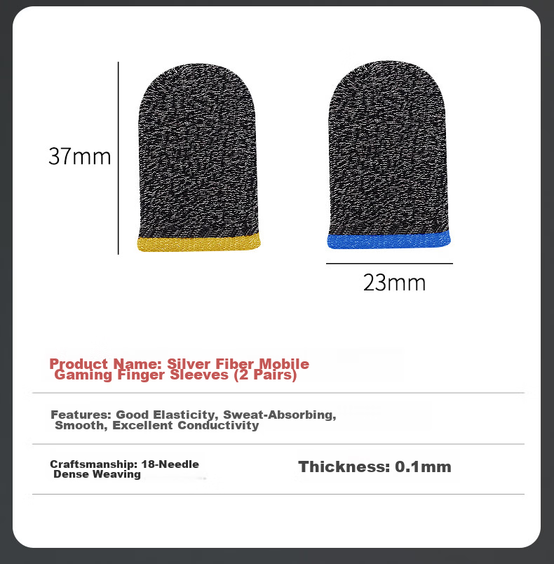 Masentek Gaming Gloves Red And Black, PUBG Thumb Covers, Mobile Game E-Sports Professional Anti-Slip Sweat-Absorbing Touchscreen Breaker for Honor of Kings, Ultra-Thin Breathable, 2 Pairs 16