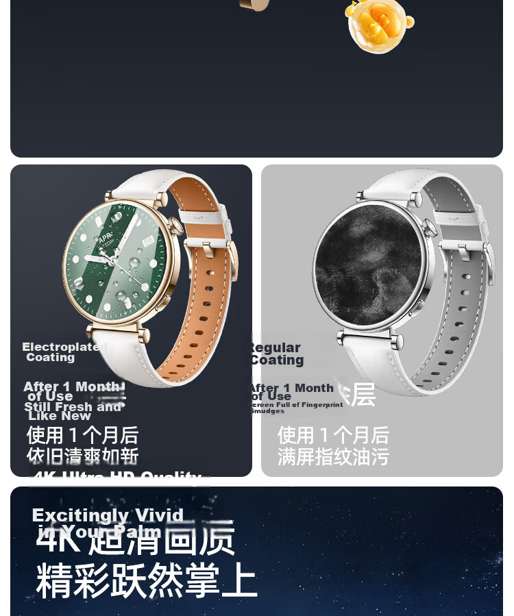 Moho [Dust-Free Chamber 1 Piece] Tempered Glass Screen Protector for Huawei WATCH GT4 41MM, Scratch-Resistant, Drop-Proof, Wear-Resistant Full Coverage HD Watch Screen Protector 12