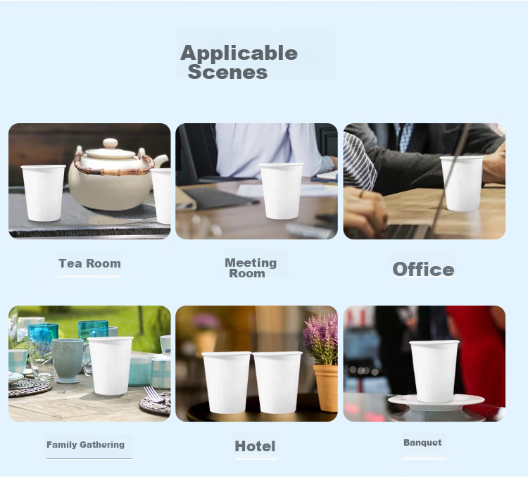 YOUAO Disposable Paper Cups, Pack of 50, 245ml Thick Cups for Office, Business And Home Use 8