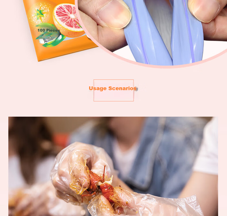 MIAOJIE Thick Disposable Gloves, 100 Pieces * 3 Packs, Pull-Out Style Durable, for Dining Table And Outdoor Cooking 7