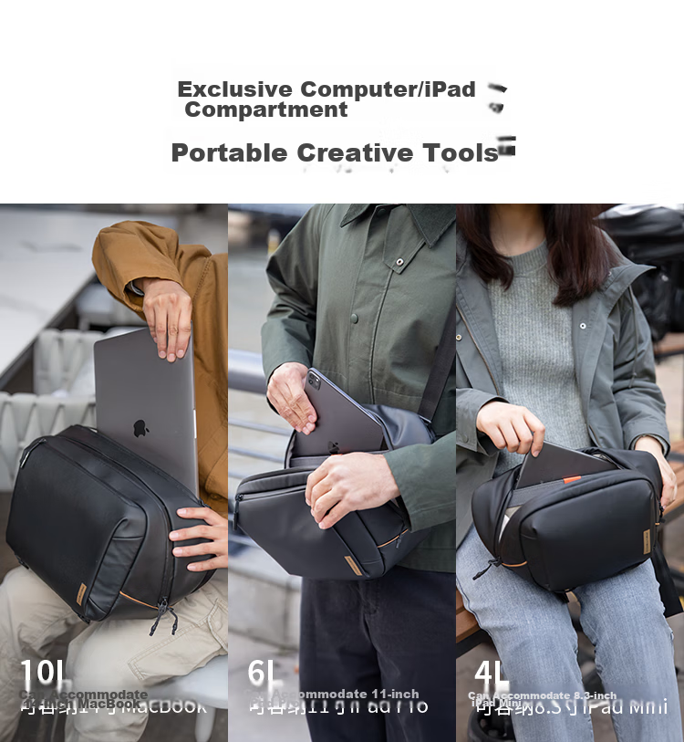 PGYTECH Camera Bag OneGoV2 Shoulder Bag Dandelion Photography Bag Mirrorless Camera Backpack Lens Inner Bag Crossbody DSLR Camera Bag Waterproof Travel Portable Bag Obsidian Black 10L 5