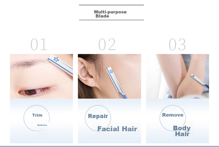 Beiyin Mini T-Shaped Eyebrow Razor, Beginner's Eyebrow Shaver, Anti-Cut Eyebrow Grooming Tool (Set of 3) 5