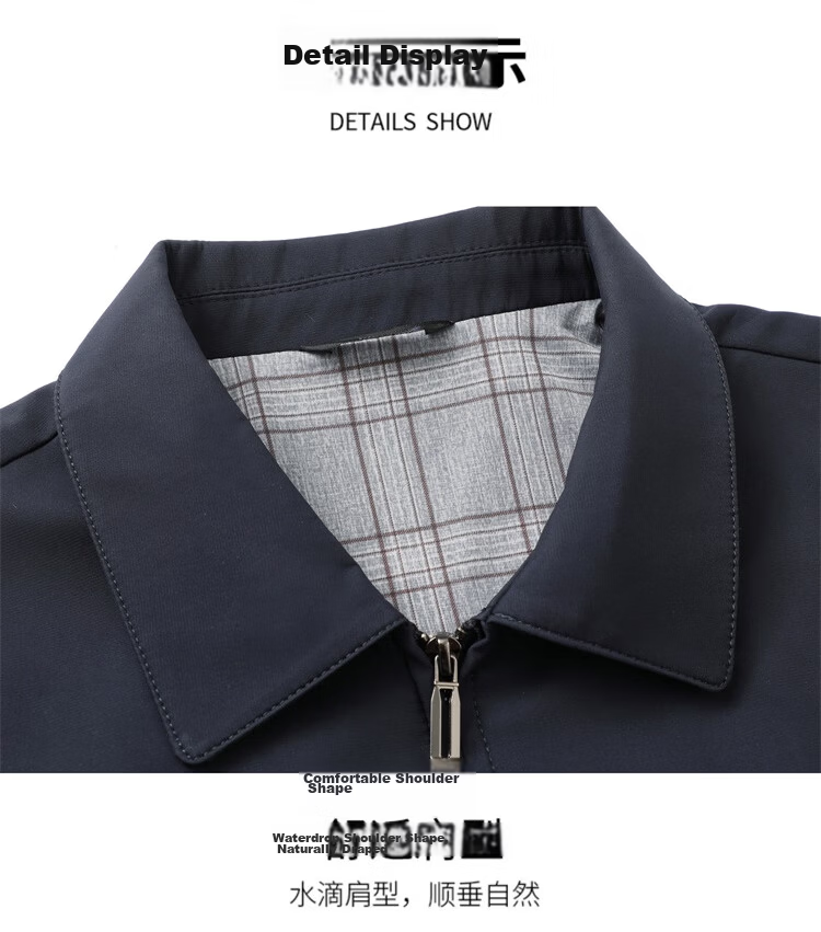 TUCANO Men's Business Casual Jacket, Turn-down Collar Executive Coat, Fashionable Versatile Windproof Comfortable Top, Navy Blue L 15