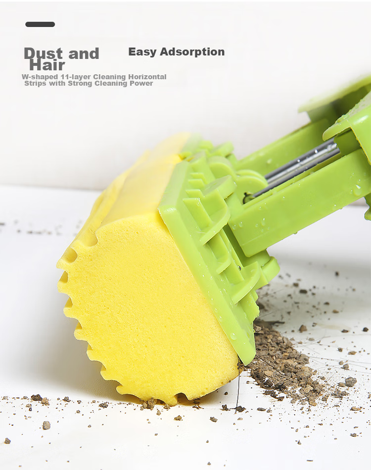 Lilin Sponge Mop Replacement Heads, 2-Pack, Universal Folding Absorbent Rubber Cotton Mop Replacement Heads 2