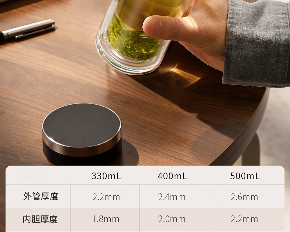 Fuguang Glass Water Cup Large Capacity High Temperature Resistant Tea Separation High Aesthetic Tea Brewing Cup Gift for Men and Women 14