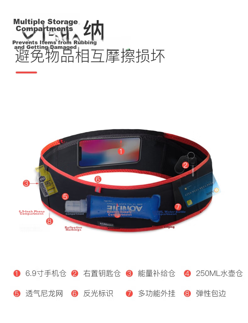 AONIJIE Sports Waist Pack for Men And Women, Running Outdoor Fitness Hiking Multifunctional Belt Marathon Gear Phone Pouch M/L 10