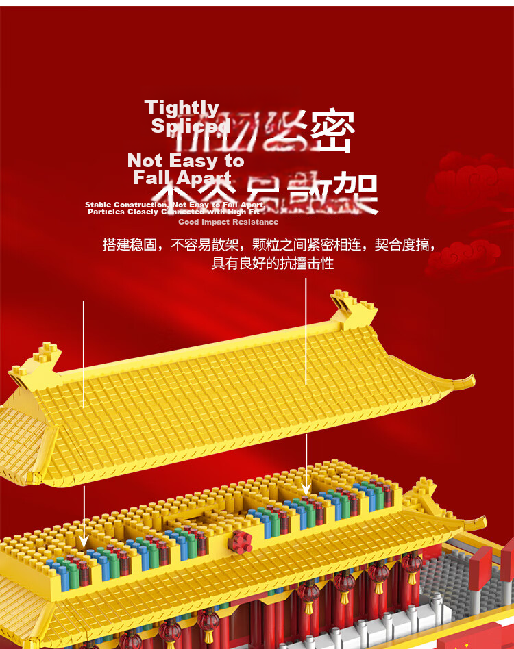 Guanchao Tiananmen Building Blocks Puzzle Educational Toy for Boys and Girls Ages 6-12 Birthday Gift Model 3