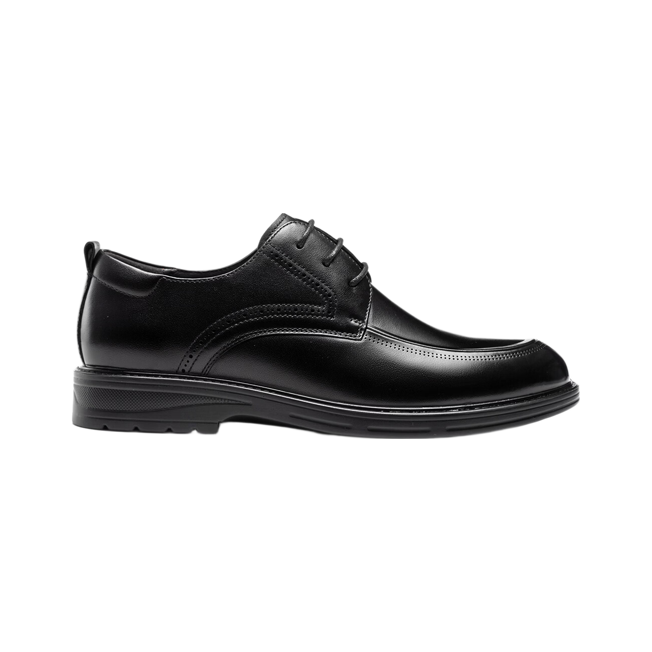 Aokang Business Casual Leather Shoes for Men, Black, Size 43