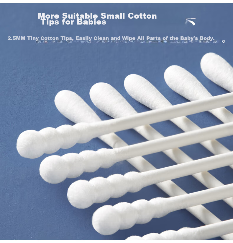 Chahua Cotton Swabs Paper Tube Cotton Sticks (300 pcs) Double-Ended Cotton Tips Four-Section Spiral Head Design 8