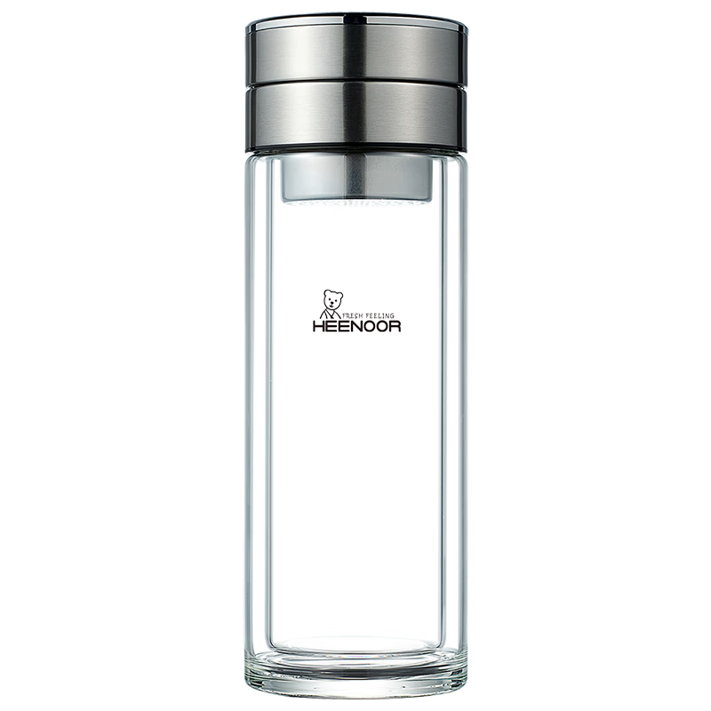 Heenoor Double-Layer Glass Tea Separation Cup for Men High-End Tea Infuser Car Water Bottle Teacher's Day Gift XN-9339