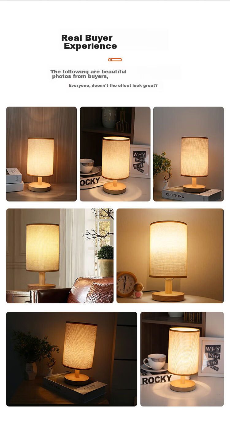 Datouren Modern Minimalist Bedside Table Lamp Vintage European Style Night Light Baby Plug-in Reading Eye Protection Lamp 4