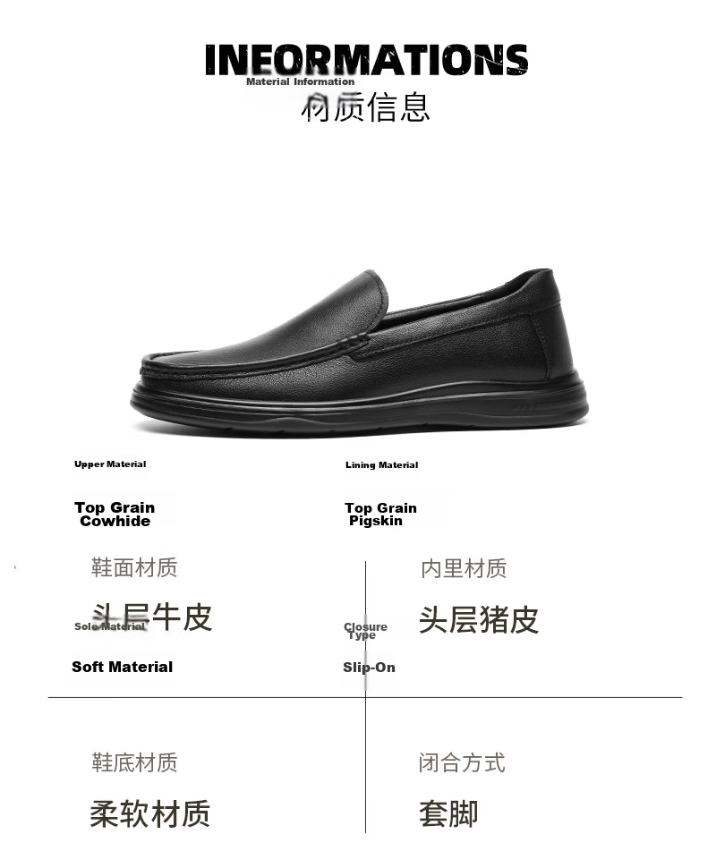 CARTELO First Layer Cowhide Men's Summer Loafers Breathable Slip-On Casual Leather Shoes KG22 Black Size 43 11