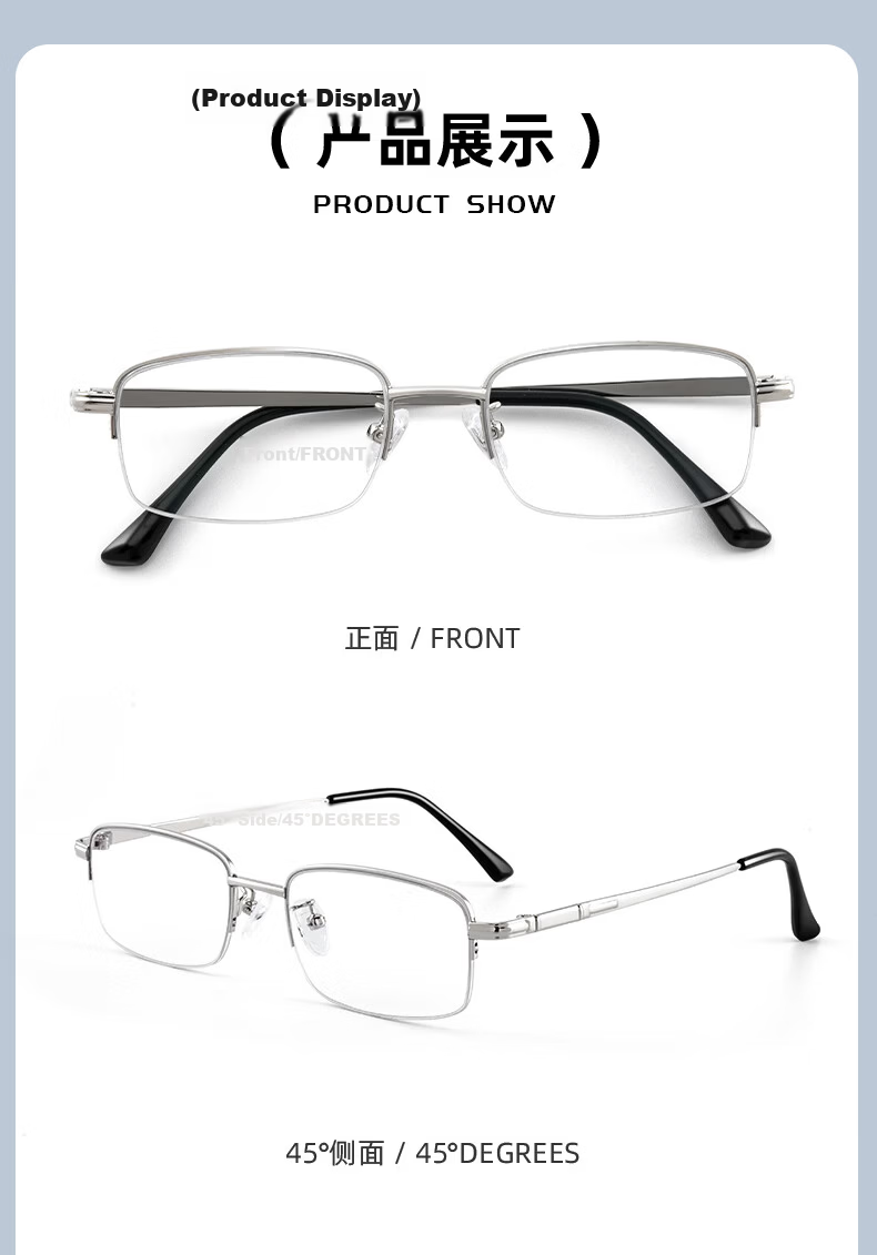 Yupintang Anti-Blue Light Reading Glasses for Men, Semi-Rimless Metal Reading Glasses for Elderly, Durable Reading Glasses for Women, 150 Degree, Father's Day Gift 15