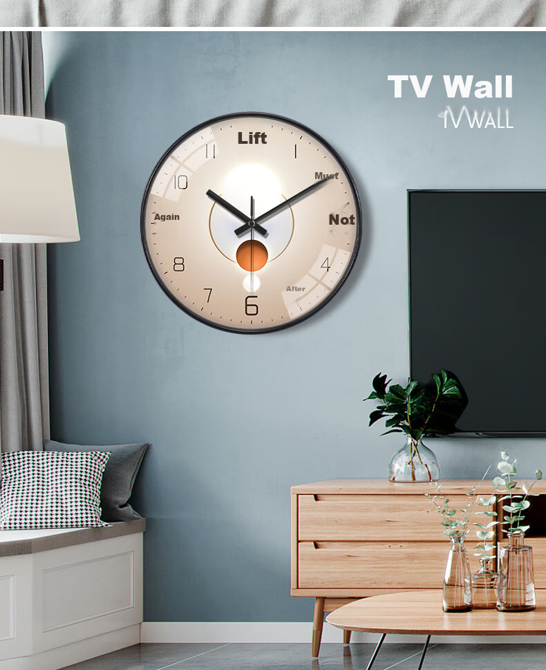 Pengchuang Radio-Controlled Clock with Automatic Time Synchronization, Modern Light And Shadow Art Living Room Wall Clock, Home Quartz Simple Luxury Wall Clock 13
