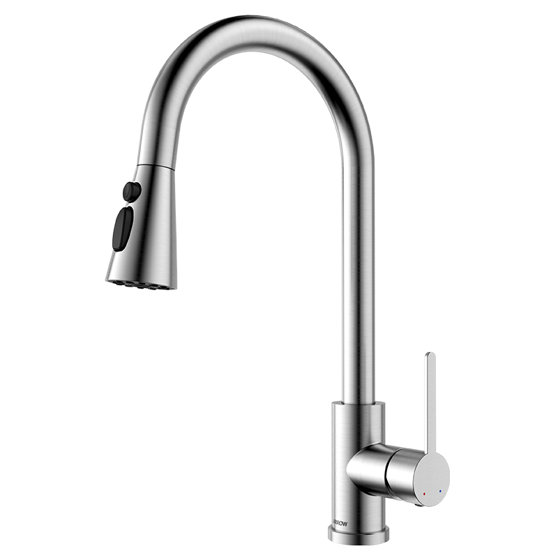 ARROW Kitchen Faucet Hot and Cold Three-Function Pull-Out 360° Rotatable 304 Stainless Steel Kitchen Tap AE45300P