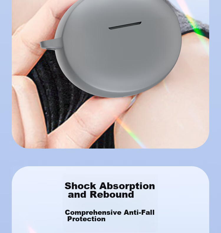 ESCASE Protective Case for OPPO Enco Air4 and Air4 Pro Wireless Bluetooth Earphones, Shockproof, Dustproof, Silicone, Unisex, Anti-Stain, Wear-Resistant, Black with Lanyard 7