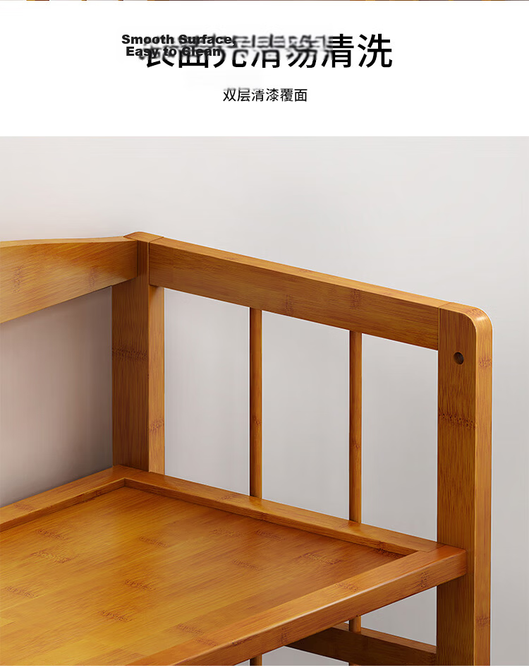 Anerya Simple Floor-Standing Bookshelf, 153cm Multi-Tier Bamboo Student Bookcase, Storage Rack, Organizer Shelf, 5 Tiers, 70cm 6