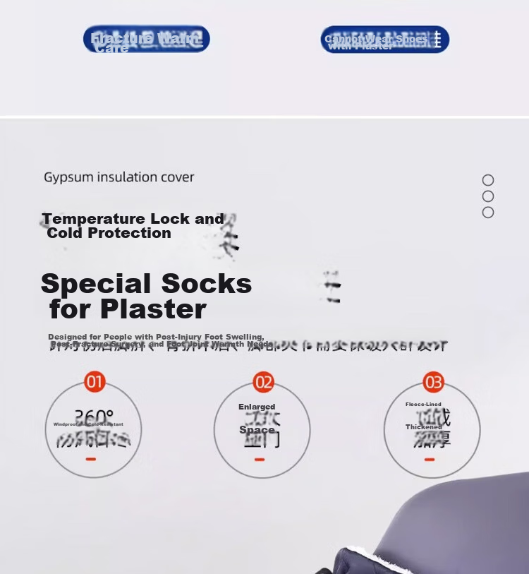 Dipple Foot Plaster Warmer Shoe Cover Winter Ankle Protection Thickened Fleece Cotton Socks 1 Piece 7