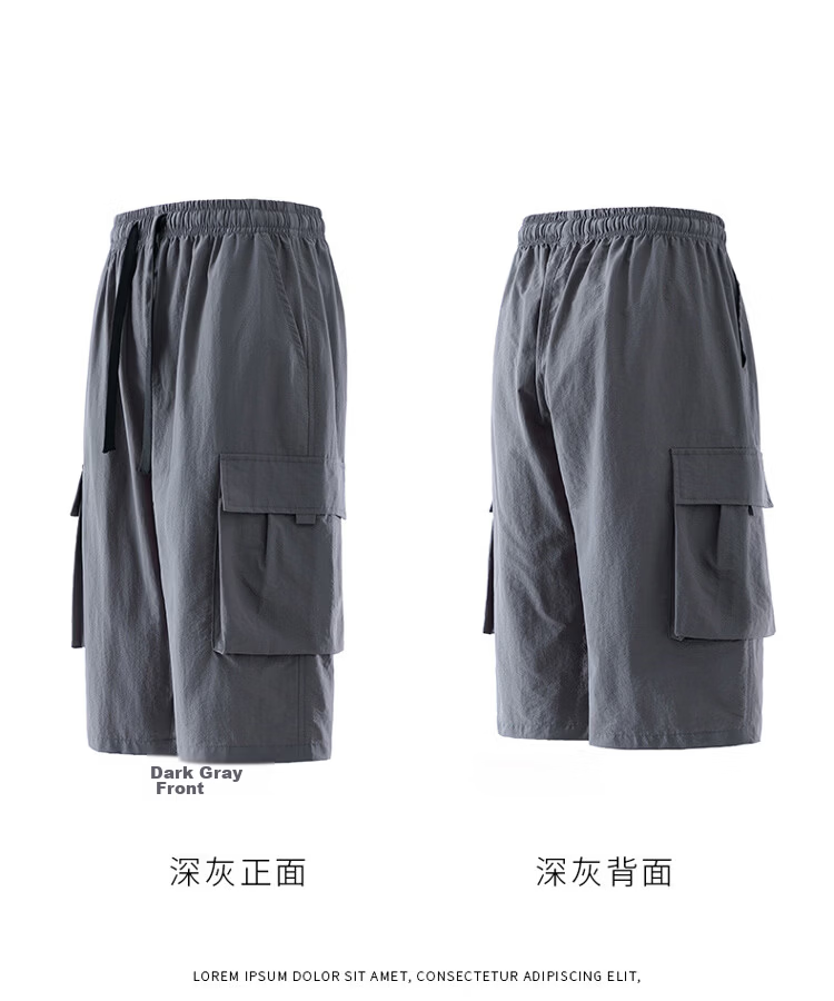 GLM Men's Summer Casual Fashion Cargo Comfortable Breathable Versatile Seven-Point Sports Shorts 26