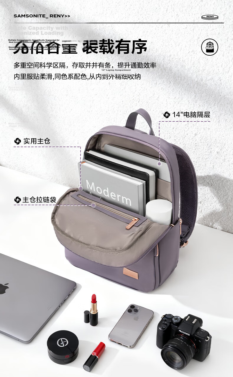 Xinxiuli Women's Backpack, 14-Inch Laptop Bag, Travel Backpack, School Bag, Business Trip Upgraded Version Gift GV1 6