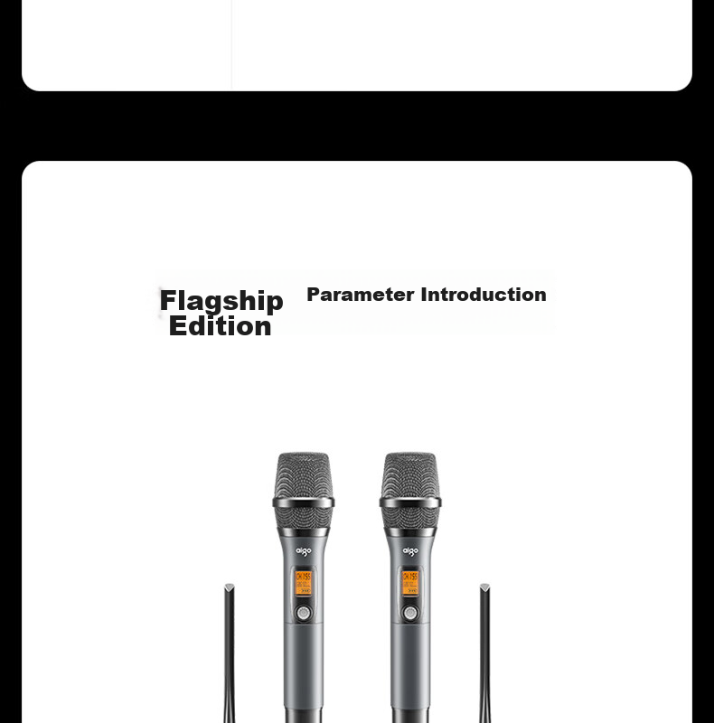 Aiguozhe K55 Microphone, Dual-Channel Handheld Conference U-Segment Stage Anti-Interference Anti-Loudness Speech Training Broadcasting Professional Stage Wedding Performance 24