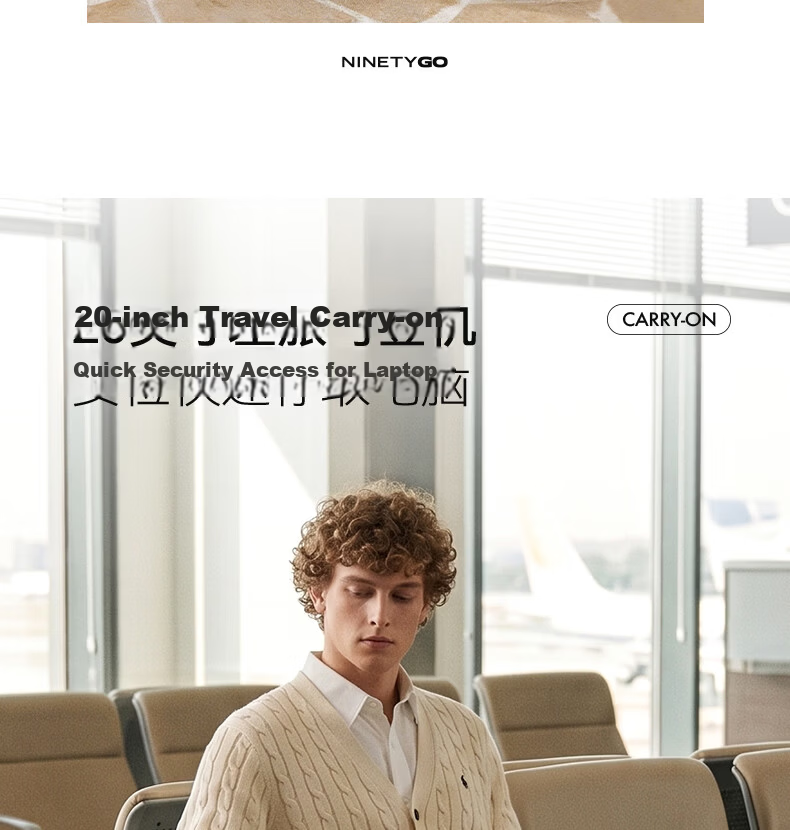 90 Points 20-inch Carry-on Luggage Unboxing Suitcase Men and Women Business Multifunctional Trolley Case Seine River Series Password Lock 7