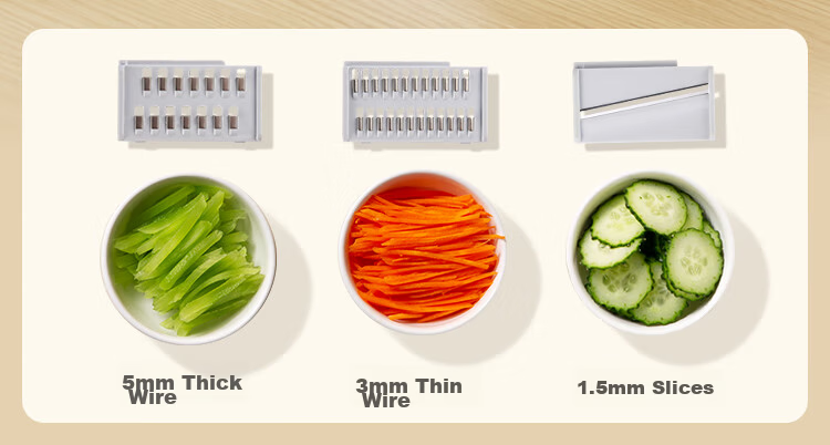JD Original Grater, 304 Stainless Steel Vegetable Slicer, Potato Shredder, Multi-Functional Shredder with 6 Blades + Hand Guard 12