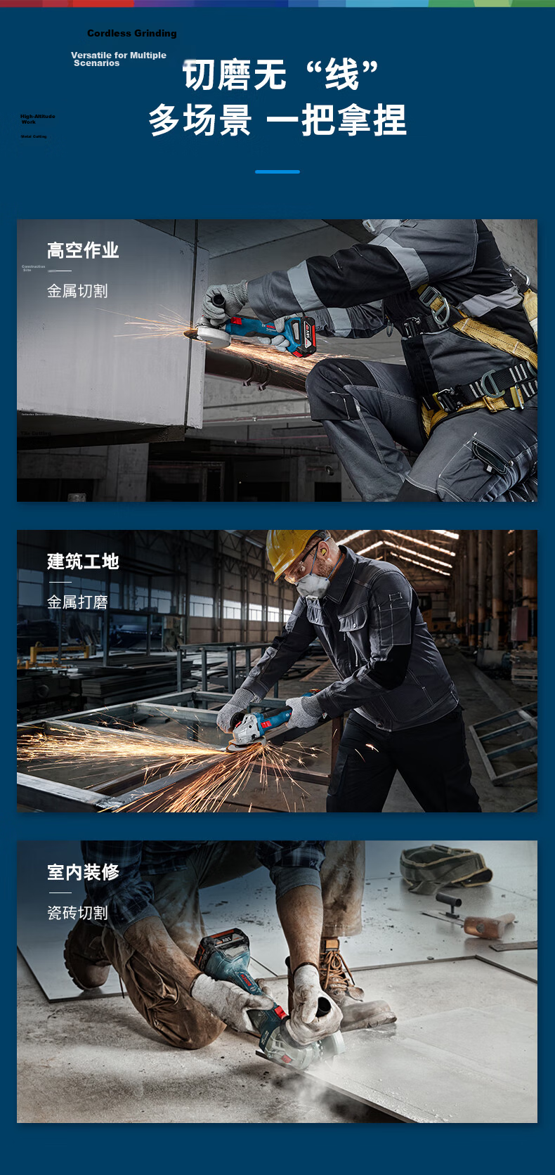 BOSCH Angle Grinder Polishing Grinding Cutting Machine Metal Cutting Grinding Two Batteries One Charger Set 4.0Ah GWS 18V-8 9
