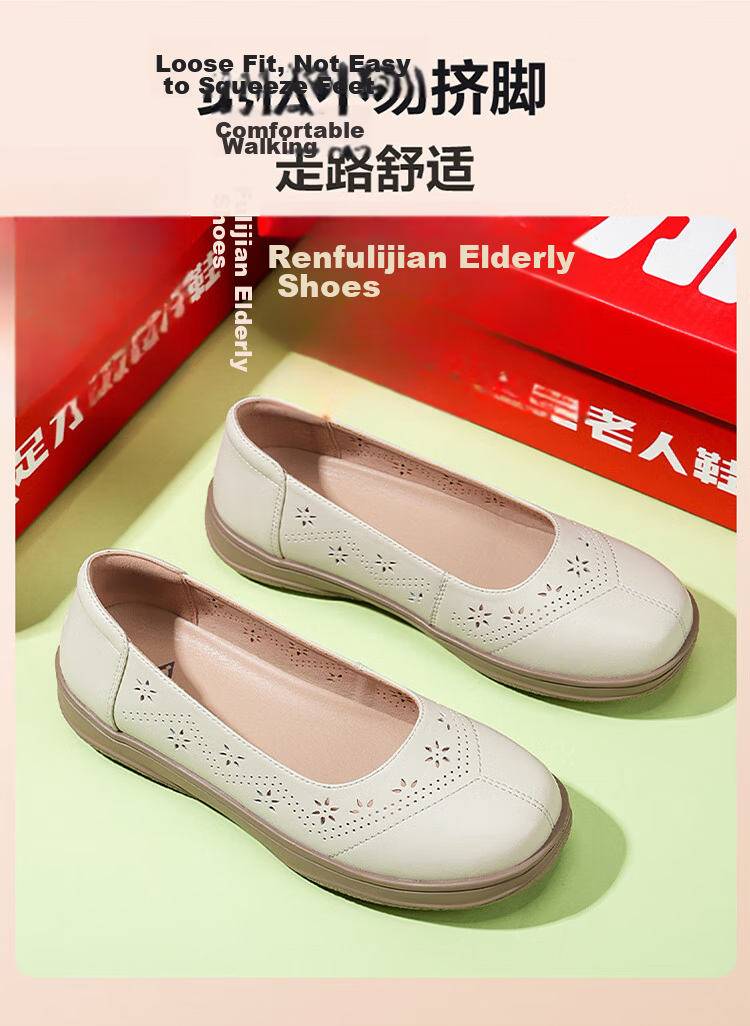 Zulijian Elderly Shoes [520 Gift for Mom] Women's Breathable Loafers 6032K Black Size 38 6