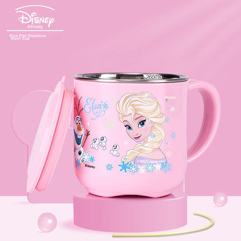 Disney Kids Water Bottle Baby Milk Drinking Cup Household Graduated Durable Stainless Steel Spout Cup for Kindergarten 8
