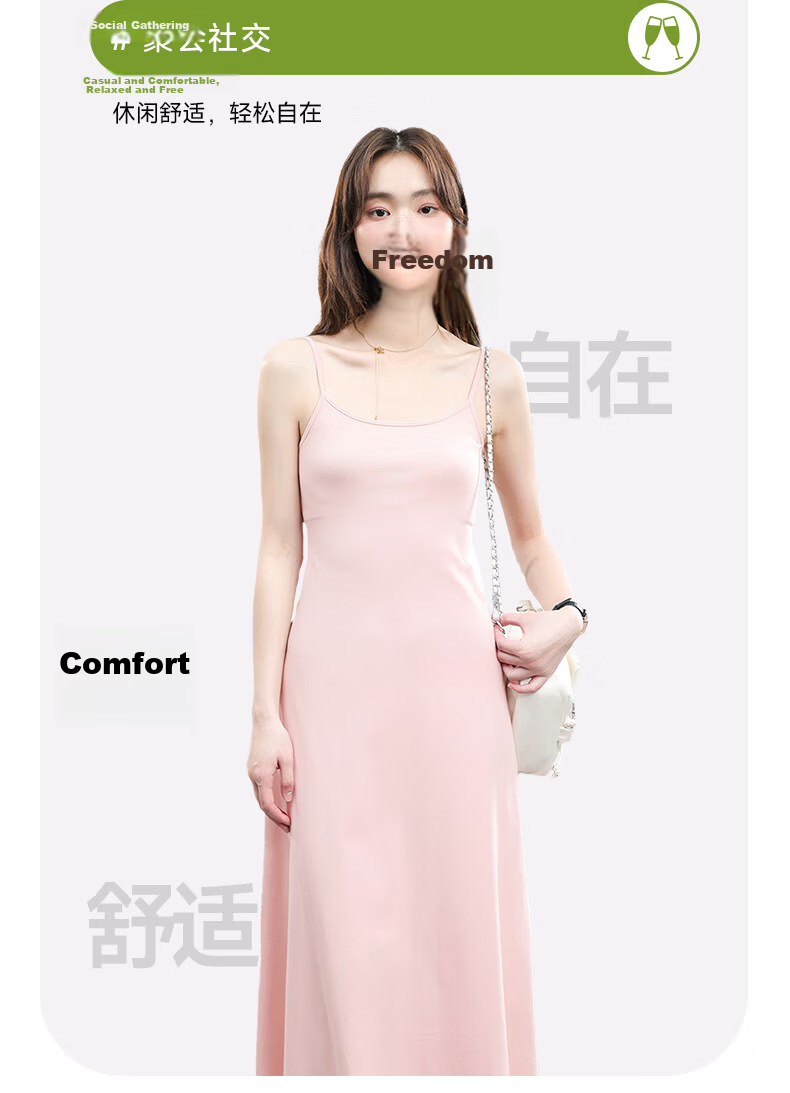 MJ STYLE Women's Spaghetti Strap Dress 2026 Summer New Elegant Slim Fit Waist-Defining Sexy Vacation Maxi Dress 11