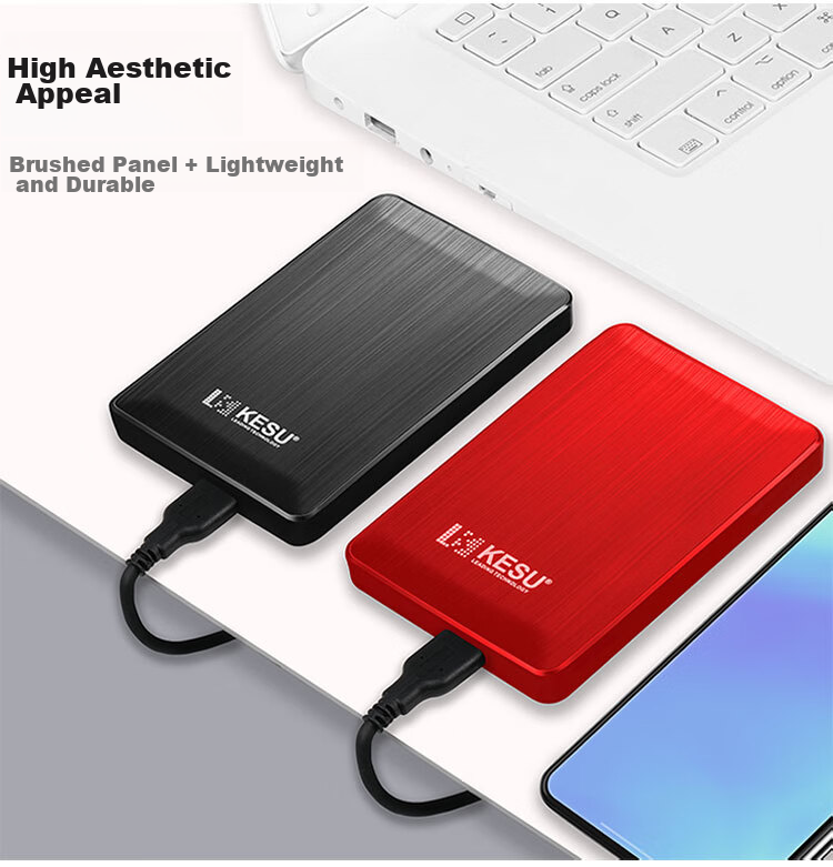 KESU 1TB Portable Hard Drive Large Capacity Dual Disk Backup USB3.0 External Mechanical Hard Drive Massive Storage Phone Connection 2.5-Inch Family Storage 10