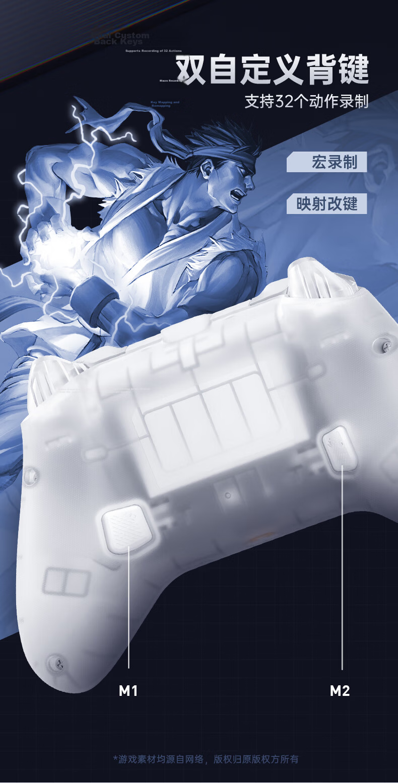 MACHENIKE G3V2 Wireless Controller, Four Hall Game Controller, Switch2 Controller, Xbox-Like Controller, Tri-Mode Connection Supports Android, Apple Phones, PC Computers, TV, Black 10