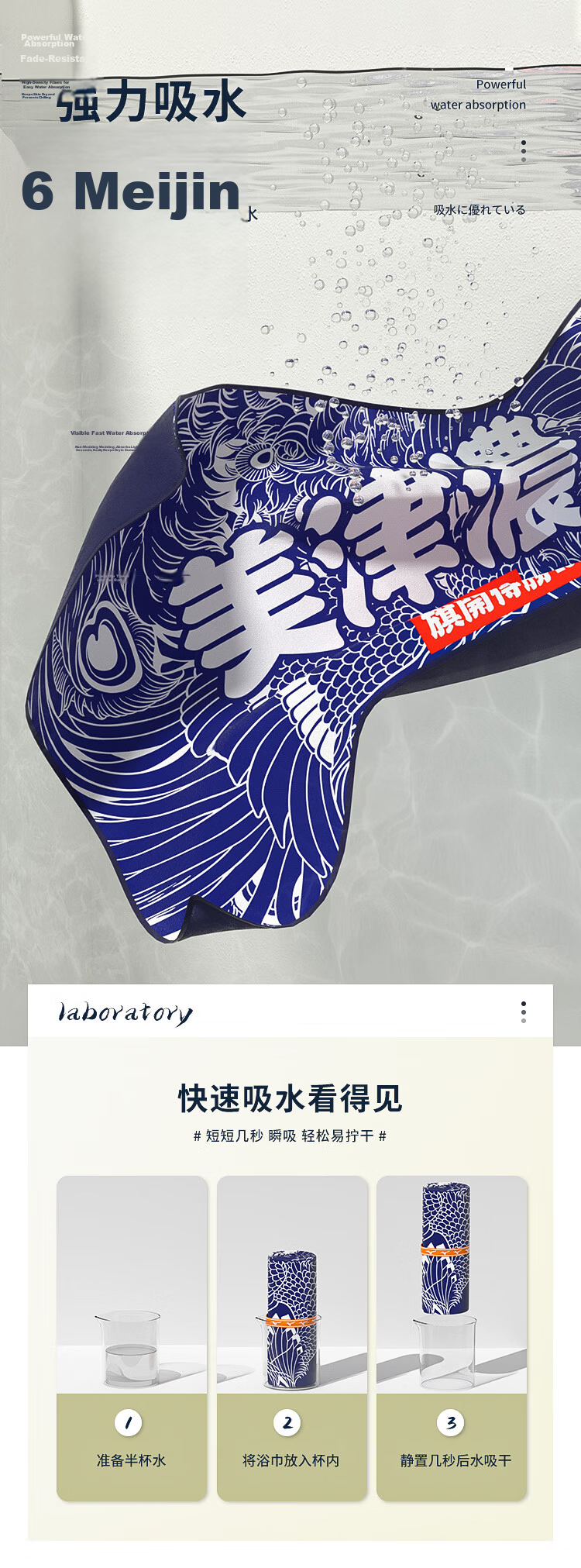 MIZUNO Bath Towel, Quick-Drying Wrap for Women And Men, Beach Vacation Towel, Portable Fitness Absorbent Towel Y3002 Scale Patter 6