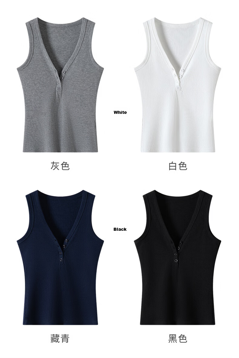 Langsha V-Neck Button Vest Women New 2026 Slim Fit Sleeveless Camisole Sexy Hot Girl Outerwear 10
