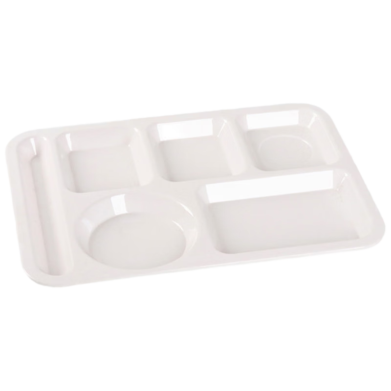 Danshi Zhiyuan Melamine Imitation Porcelain Multi-Compartment Cafeteria Plate 400g Round Chopsticks Economy Model Jingcang