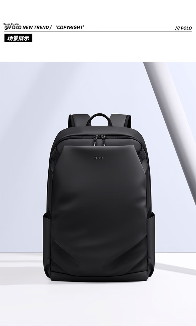 POLO Men's Backpack Dual Shoulder Bag Short Trip Travel Bag Student School Bag 16/17.3 Inch Laptop Bag Business Travel Bag 17