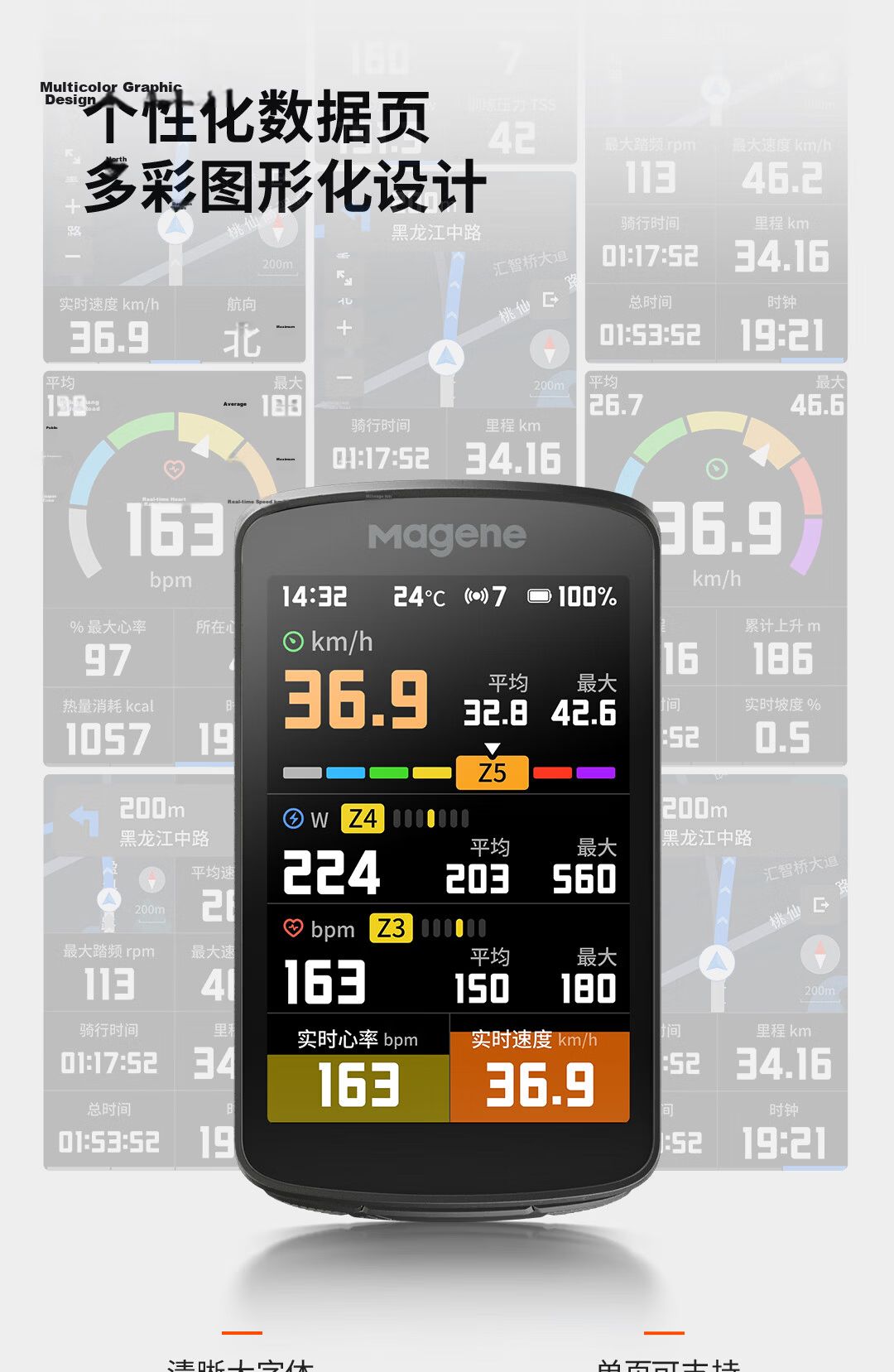 Magene C706 Smart GPS Bike Computer Touchscreen Color Display Navigation Mountain Road Cycling Odometer Segment Climbing 31