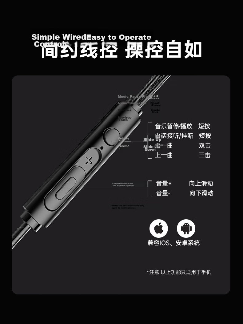 HP Dual-Engine In-Ear HiFi Music Gaming Wired Earphones Type-C Computer Esports Earbuds Headset Compatible with Huawei Oppo Xiaomi Apple Black Ear 20 11