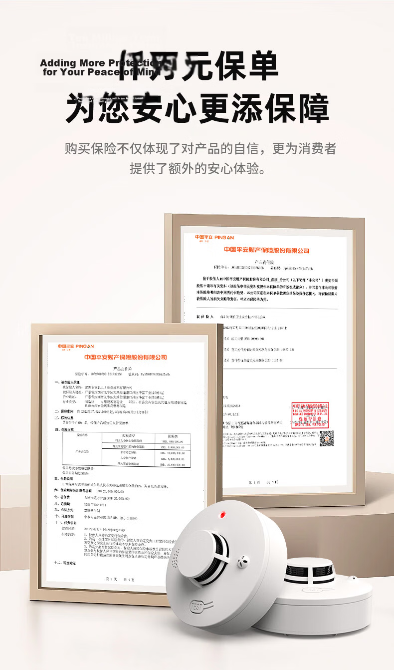 PGST Battery-Powered Smoke Alarm Independent Smoke Detector Wireless Smoke Sensor Home Use S01 10