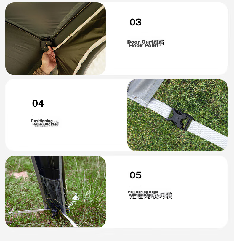 MOBIGARDEN Outdoor Camping Self-Standing Quick-Open Canopy Holiday Dome PO9.0 Sunshade Curtain NX24672018 Morning Mist White 32