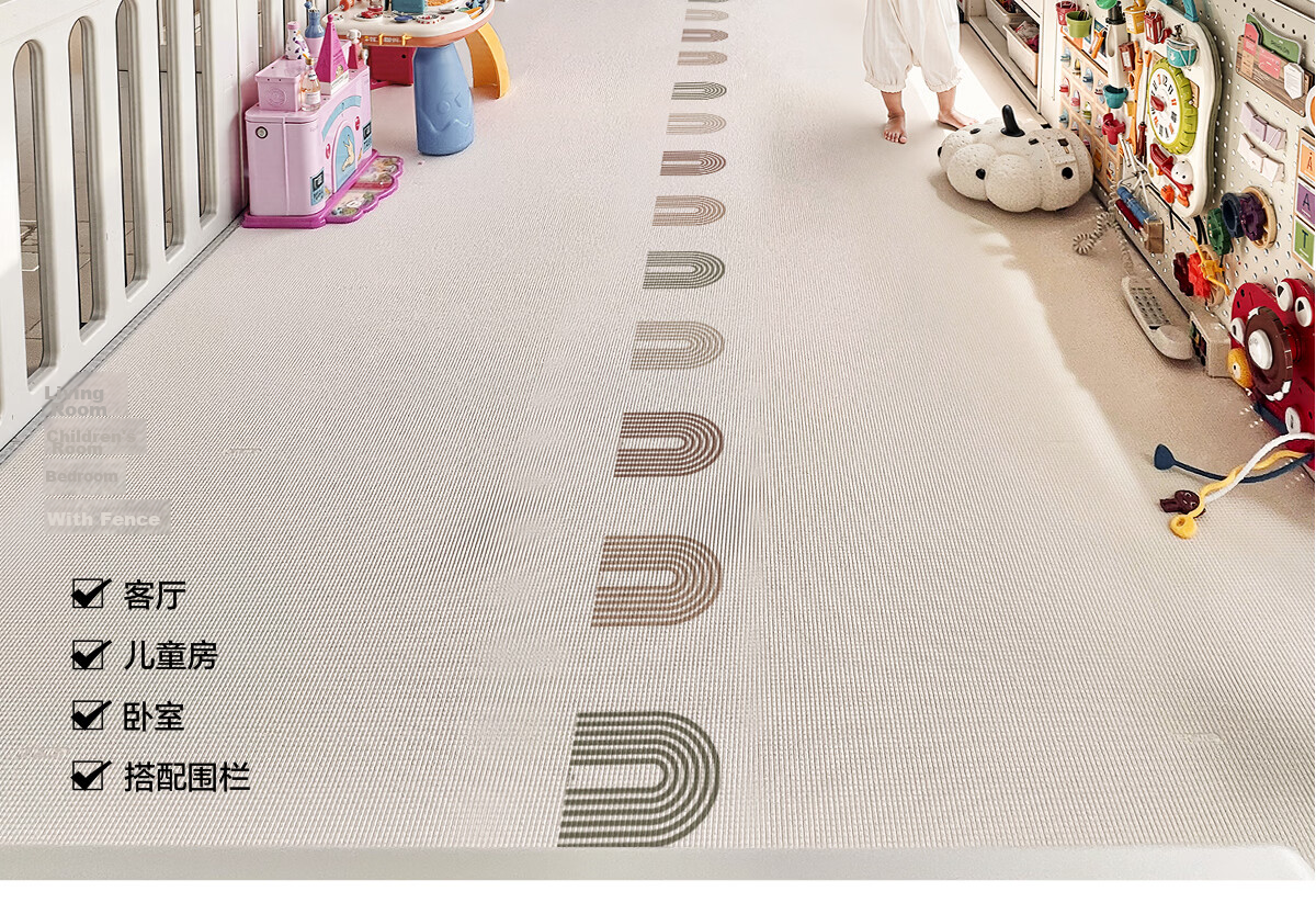 Beiyi Baby Crawling Mat Indoor Play Mat Children's Floor Mat Thickened Integrated Mat XPE 150x180x2cm Forest 28
